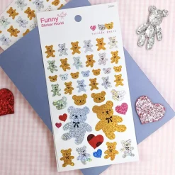 3pcs Twinkle Bears Hologram Sticker Set
