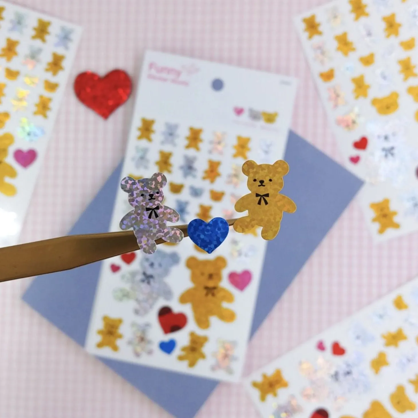 3pcs Twinkle Bears Hologram Sticker Set