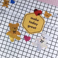 3pcs Twinkle Bears Hologram Sticker Set