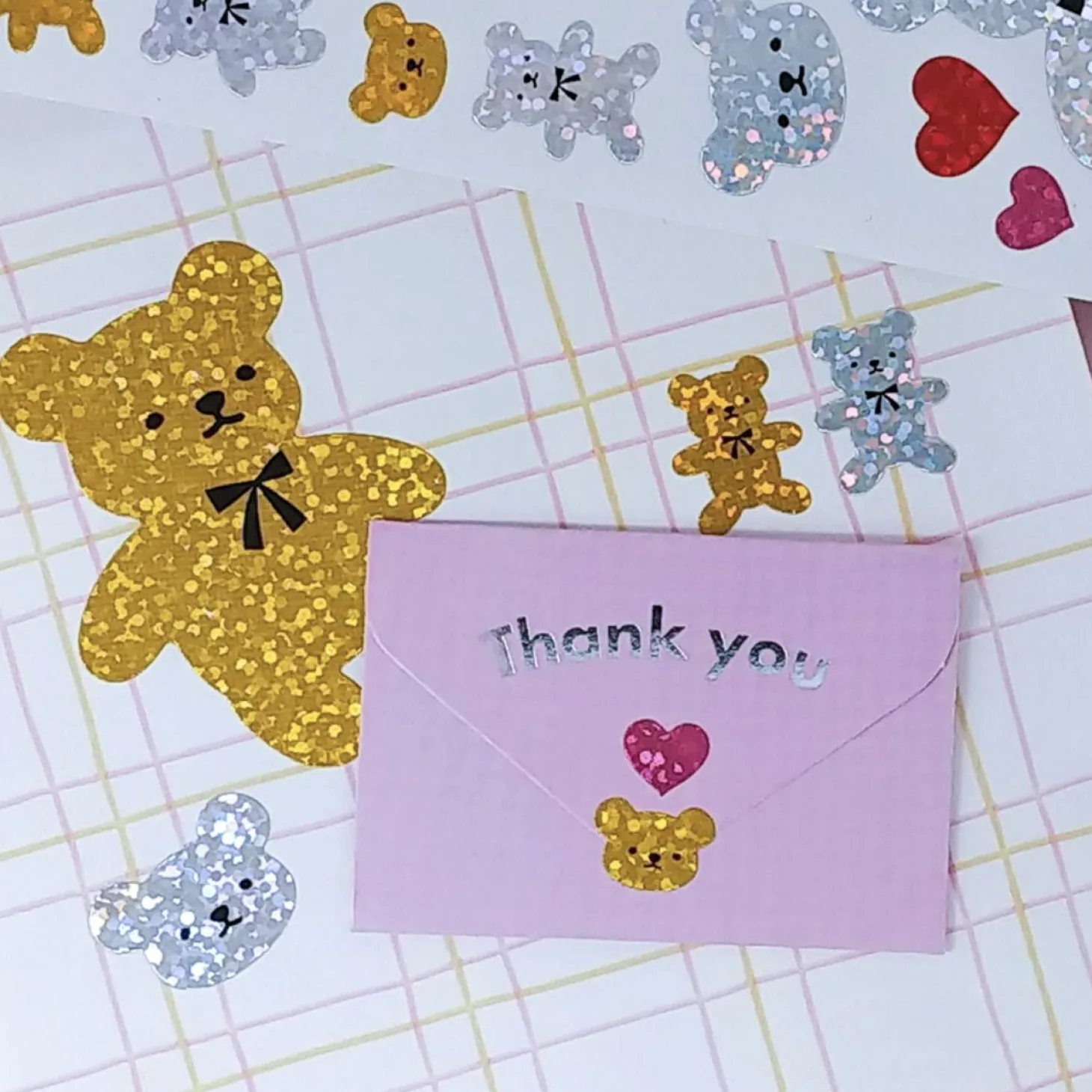 3pcs Twinkle Bears Hologram Sticker Set