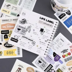 6pcs Vintage Removable Sticker Set