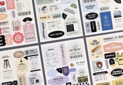 6pcs Vintage Removable Sticker Set