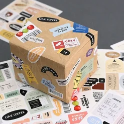 6pcs Vintage Removable Sticker Set