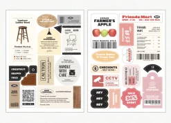 6pcs Vintage Removable Sticker Set