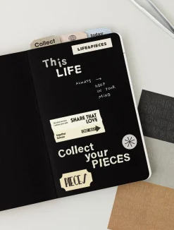 6pcs Vintage Typo Alphabet Sticker Set