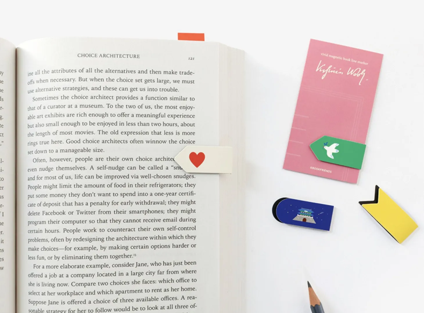 2pcs Vivid Magnetic Index Bookmark Set