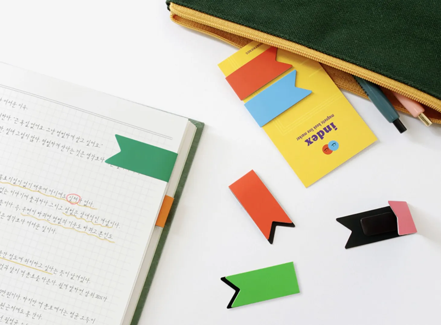 2pcs Vivid Magnetic Index Bookmark Set