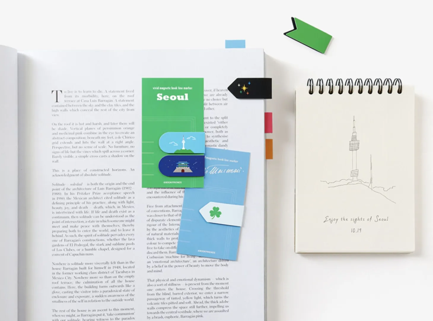 2pcs Vivid Magnetic Index Bookmark Set