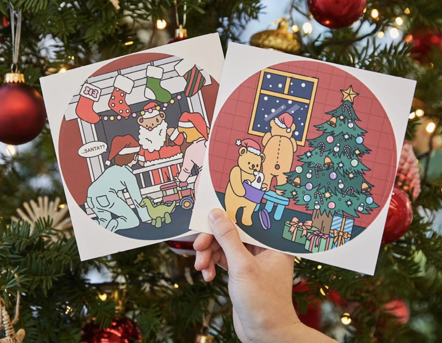 6pcs XL Christmas Removable Sticker Set