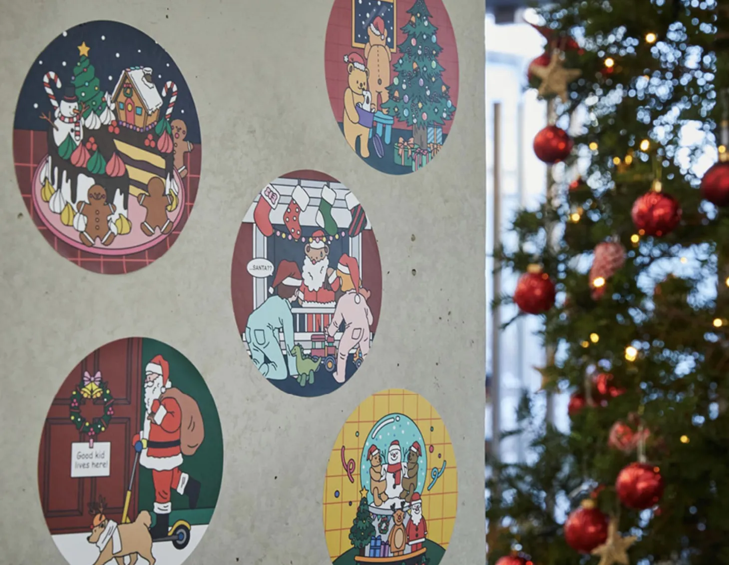 6pcs XL Christmas Removable Sticker Set