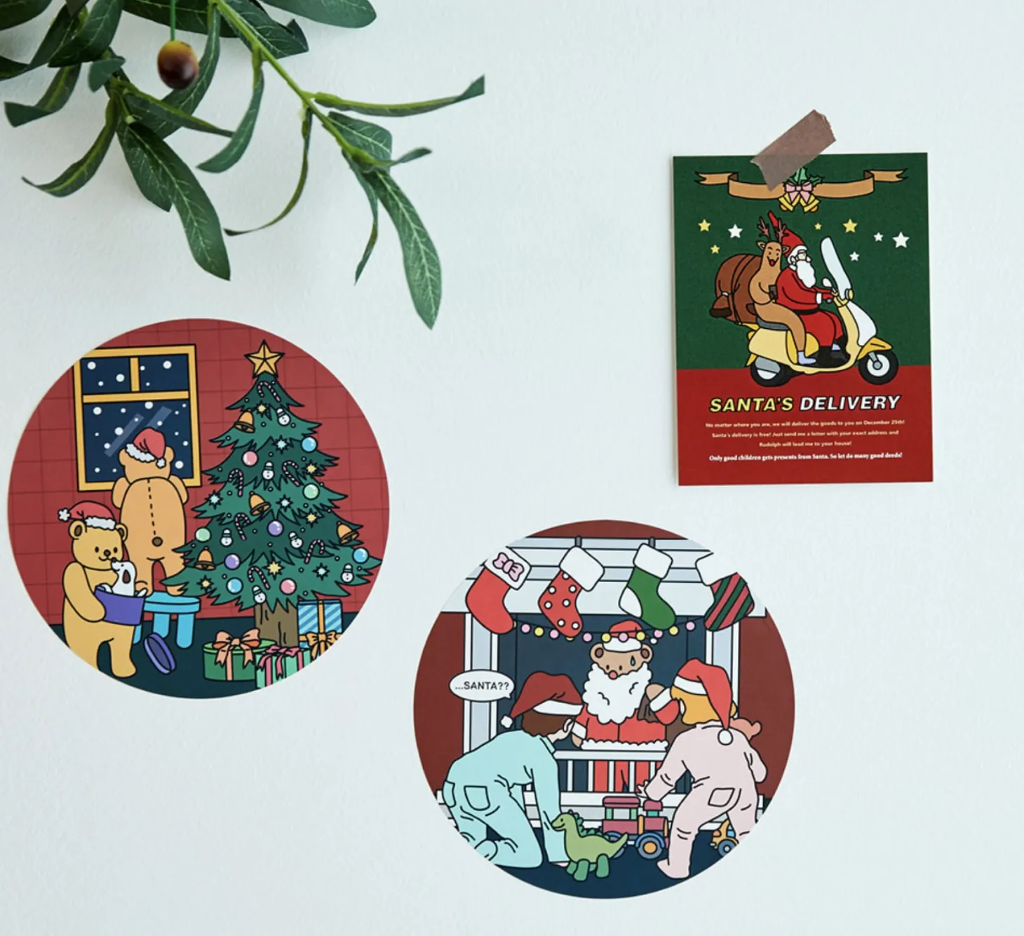 6pcs XL Christmas Removable Sticker Set