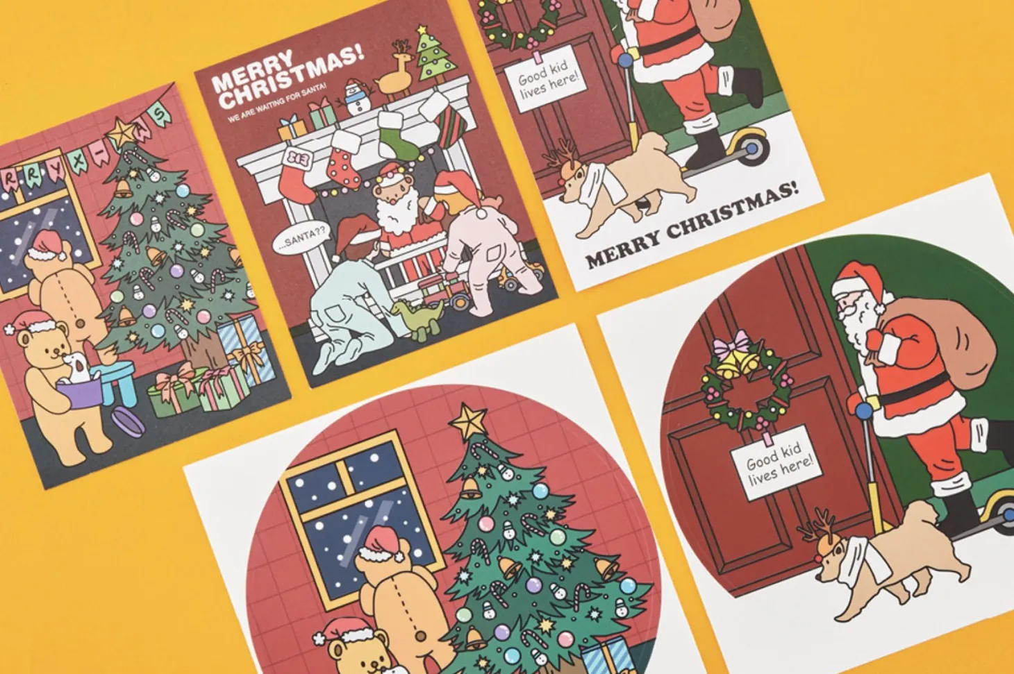 6pcs XL Christmas Removable Sticker Set