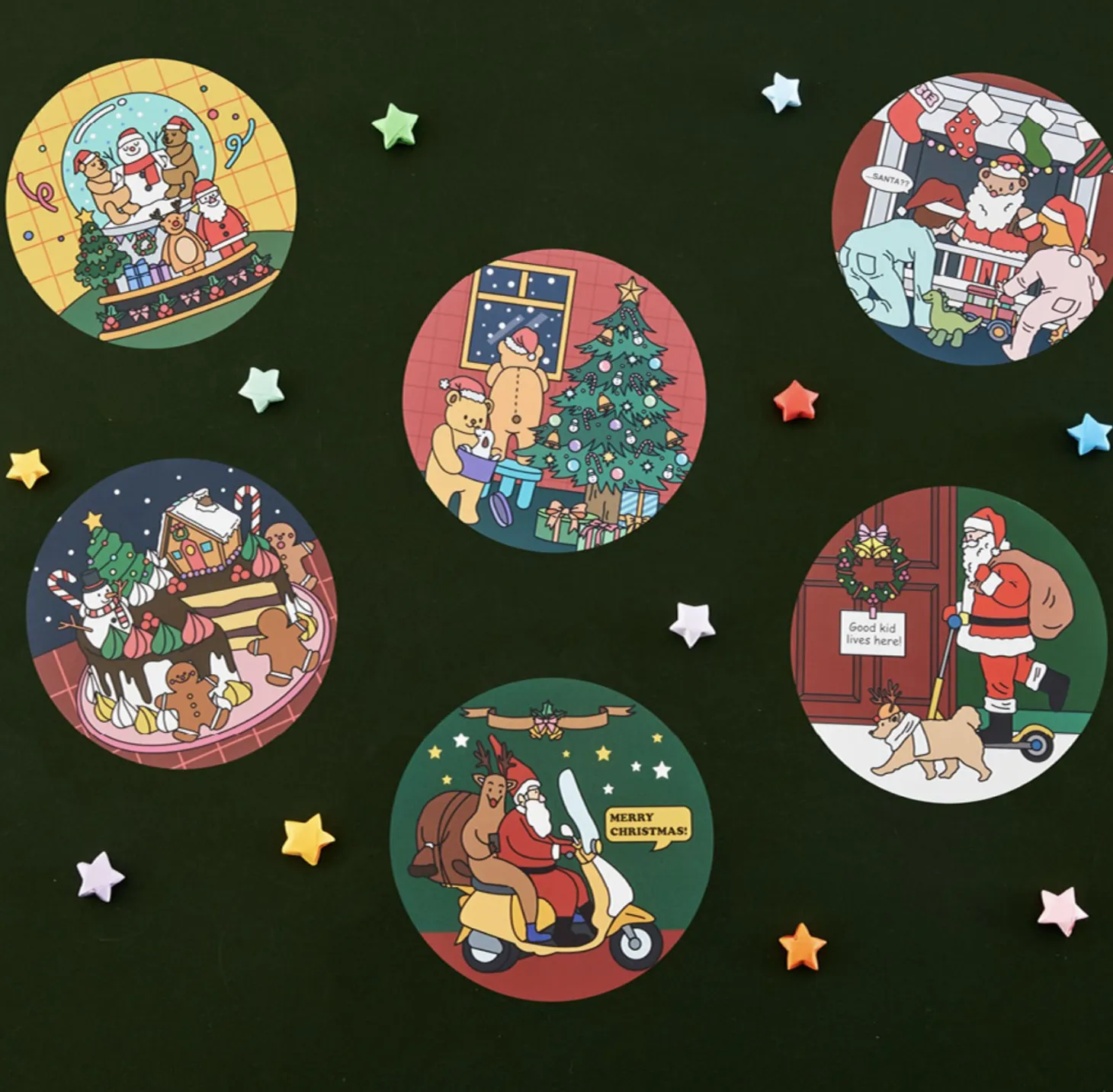 6pcs XL Christmas Removable Sticker Set