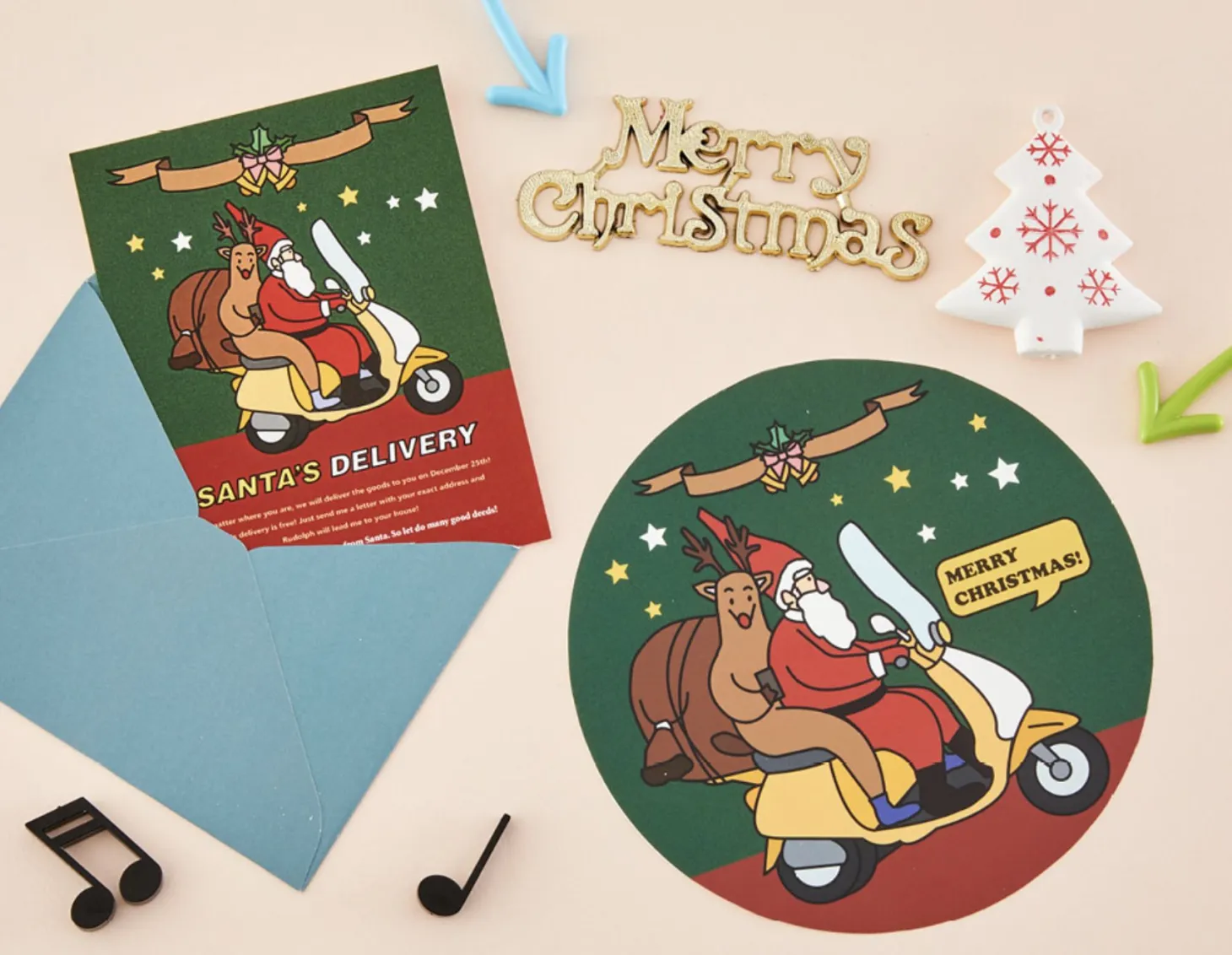 6pcs XL Christmas Removable Sticker Set
