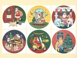 6pcs XL Christmas Removable Sticker Set
