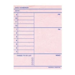 Pink Daily Schedule Notepad