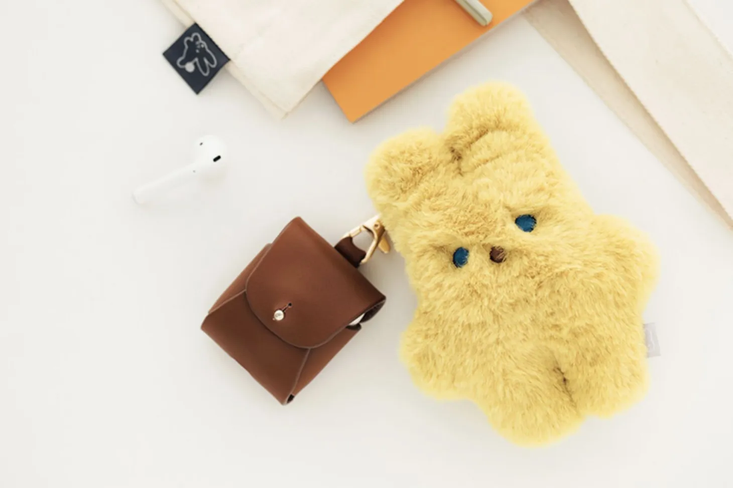 Piyo Bunny Fur Key Ring