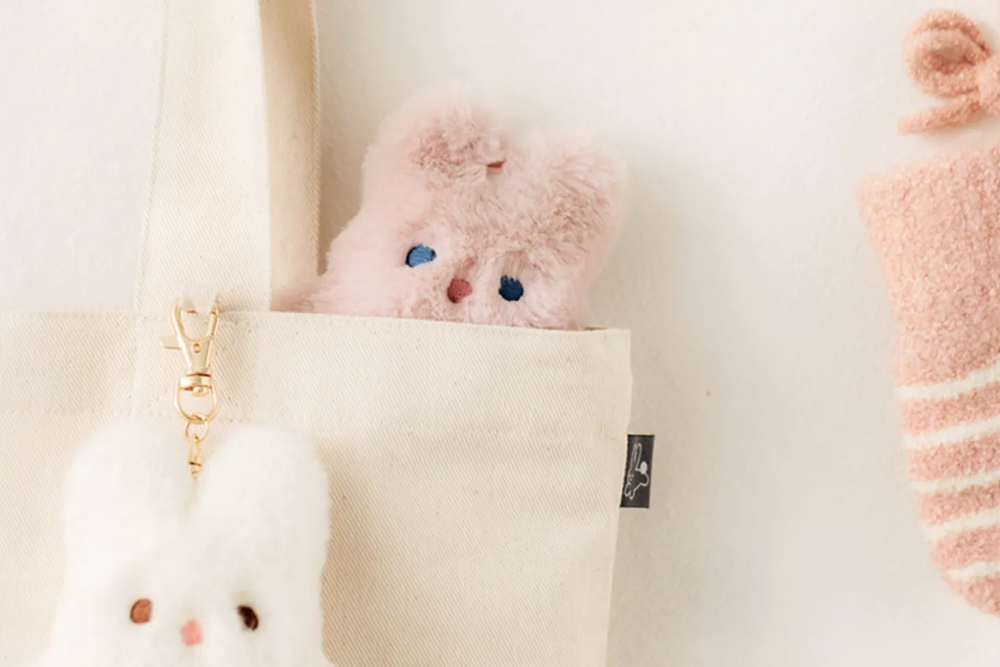 Piyo Bunny Fur Key Ring