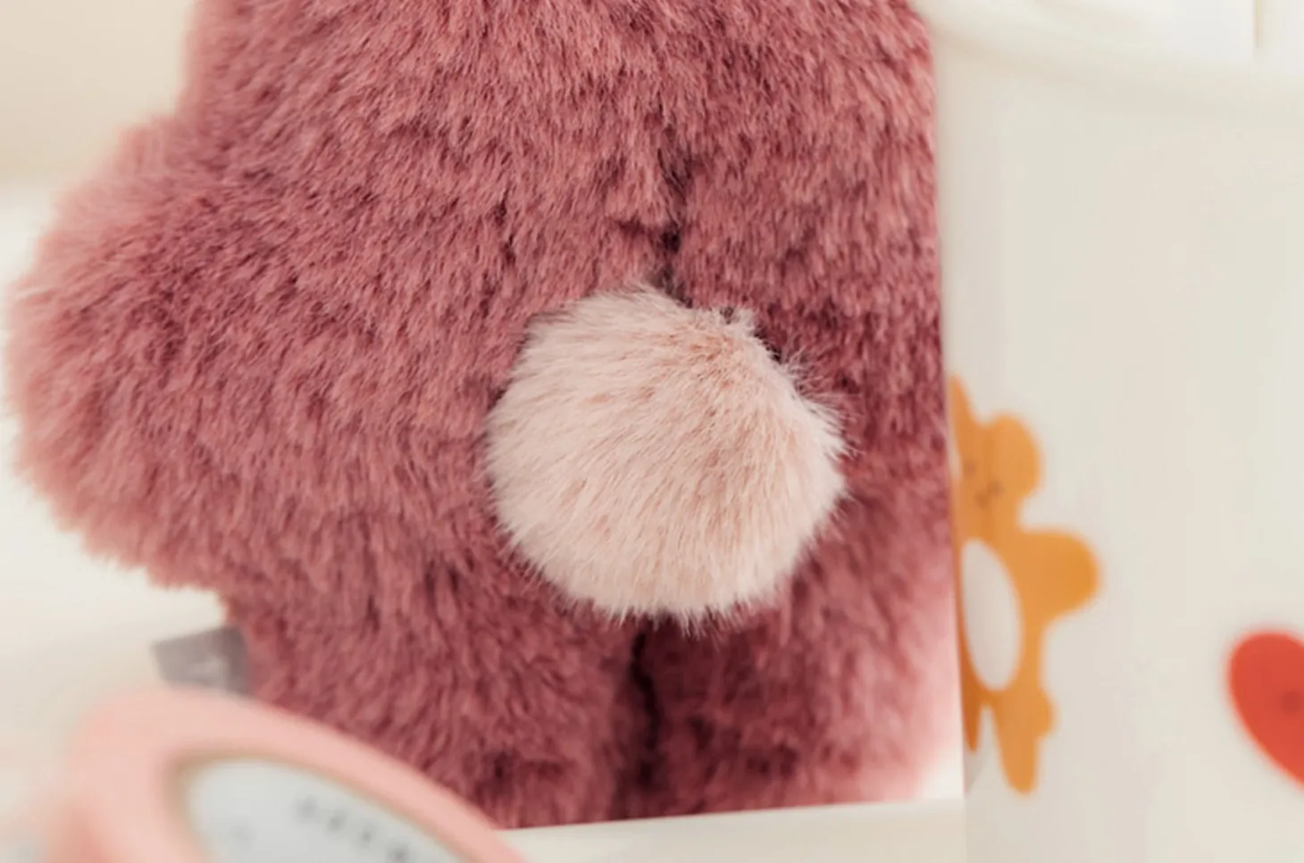 Piyo Bunny Fur Key Ring