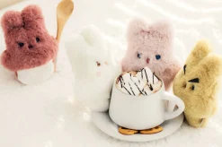Piyo Bunny Fur Key Ring