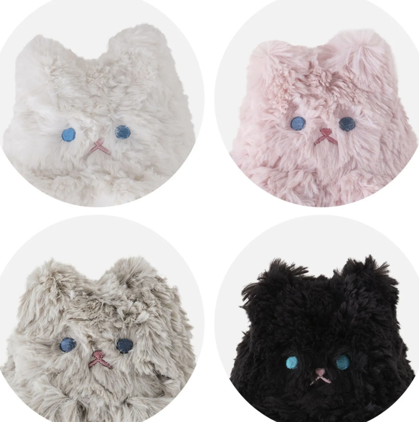 Piyo Cat Fur Zipper Clutch