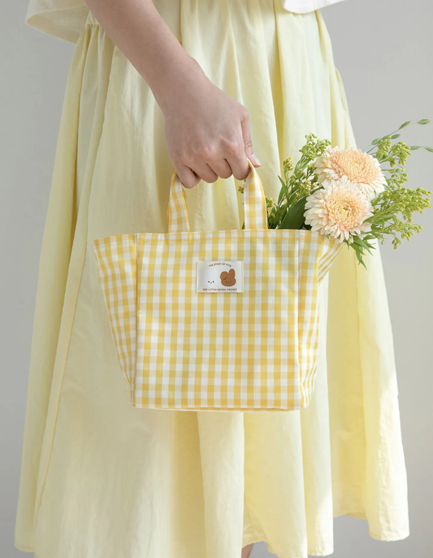 Piyo Check Tumbler Tote