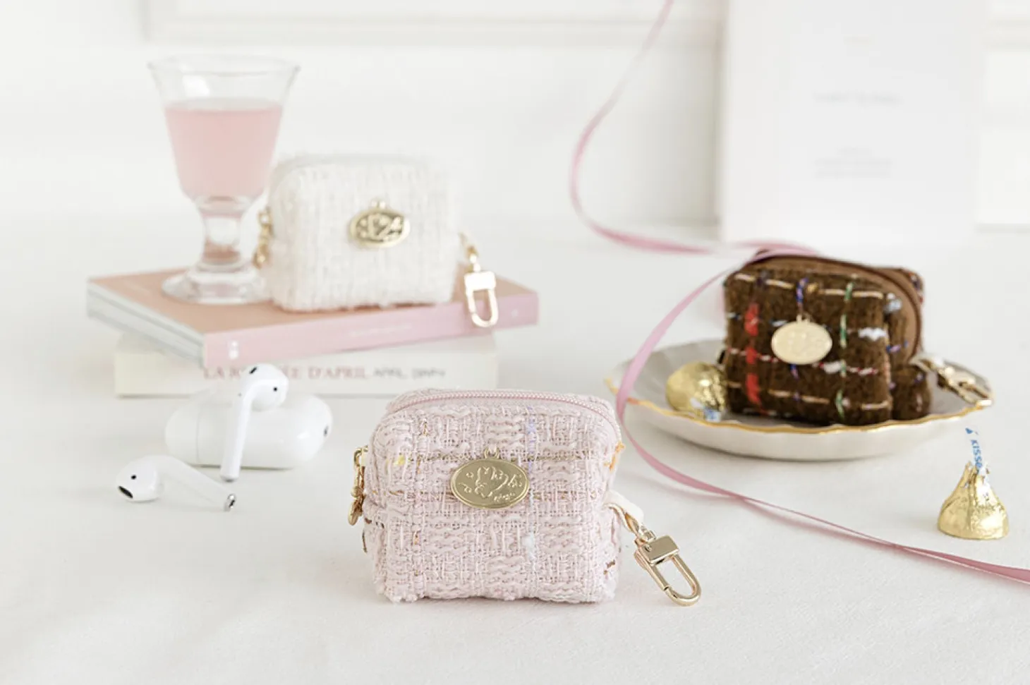 Piyo Tweed Earphone Pouch