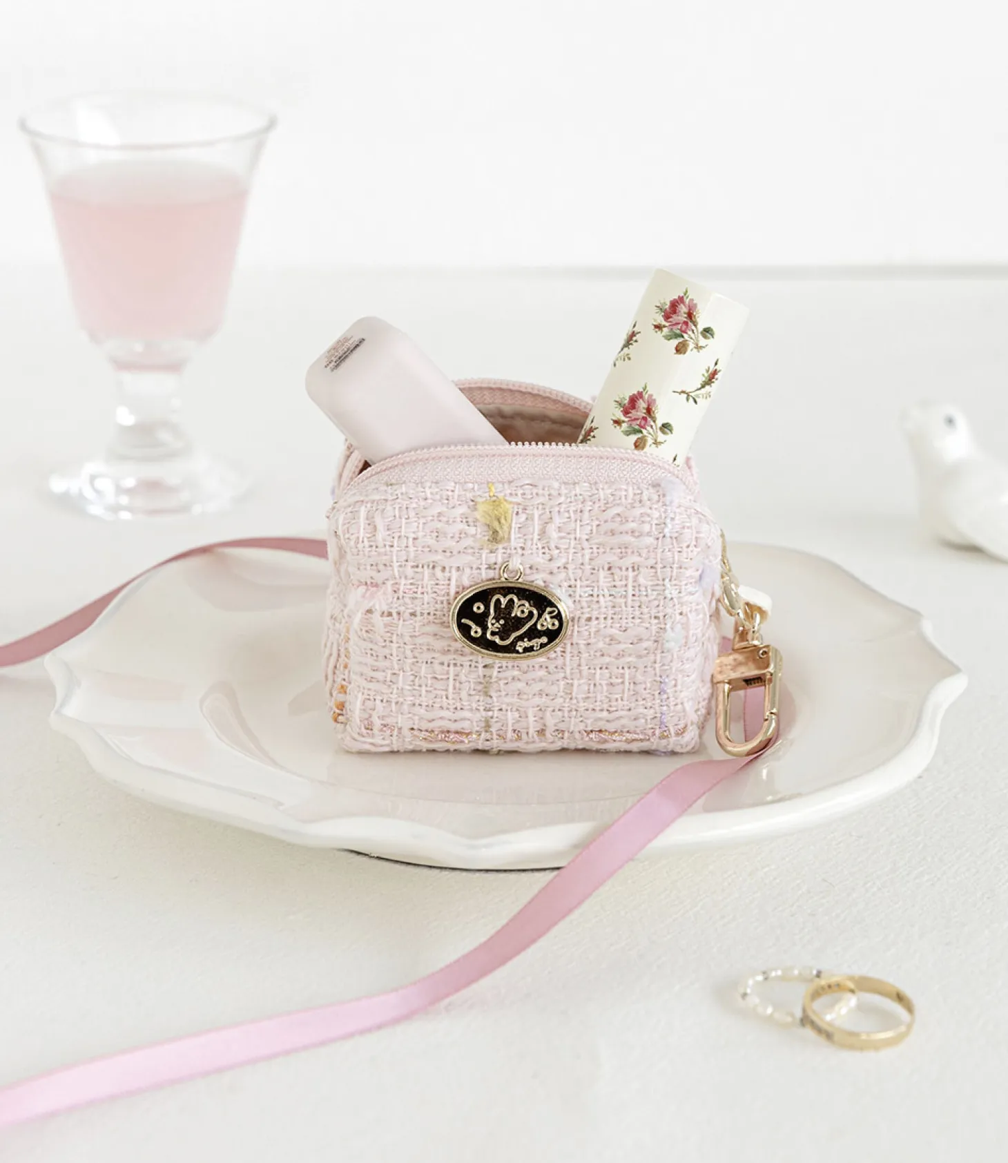 Piyo Tweed Earphone Pouch