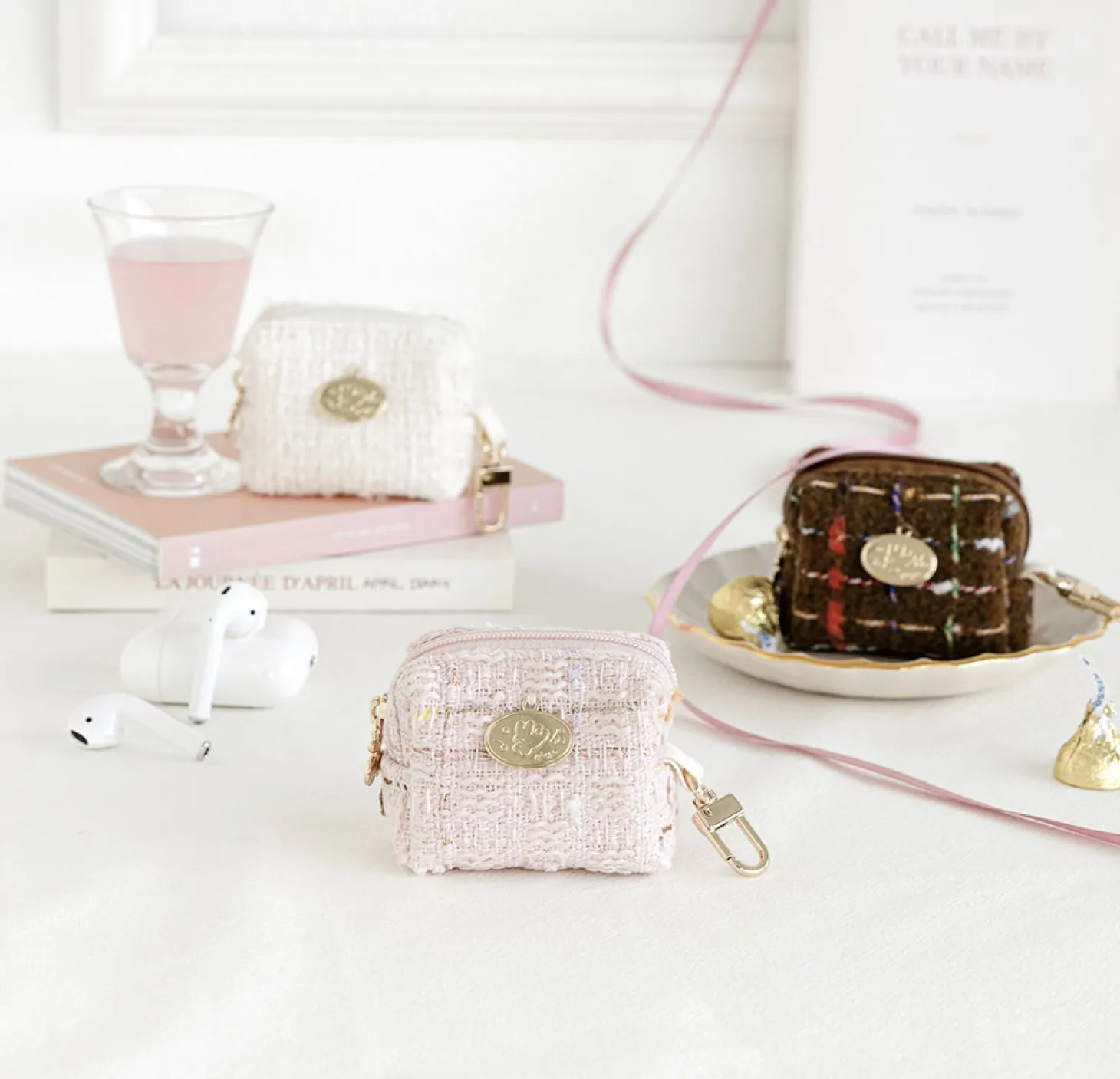 Piyo Tweed Earphone Pouch