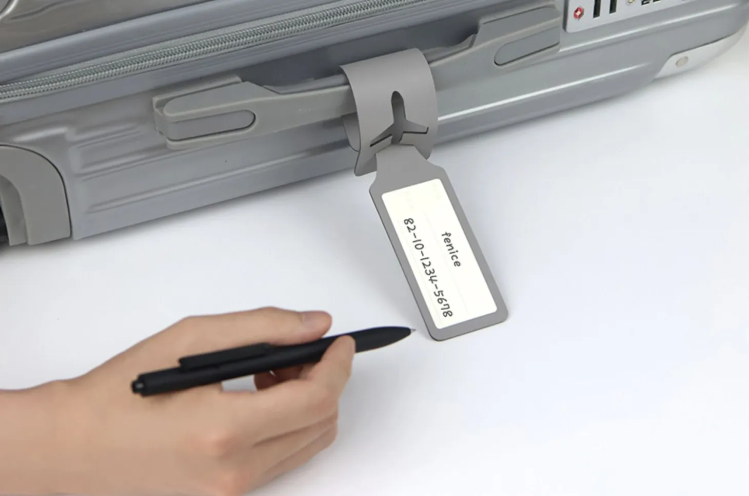 Plane Vegan Leather Luggage Tag