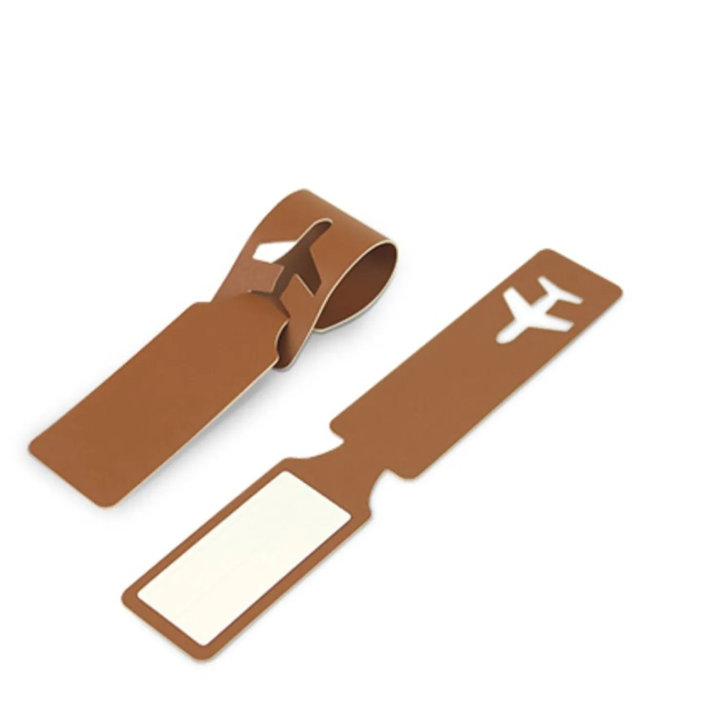 Plane Vegan Leather Luggage Tag