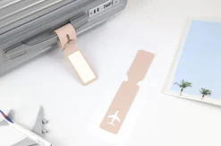 Plane Vegan Leather Luggage Tag