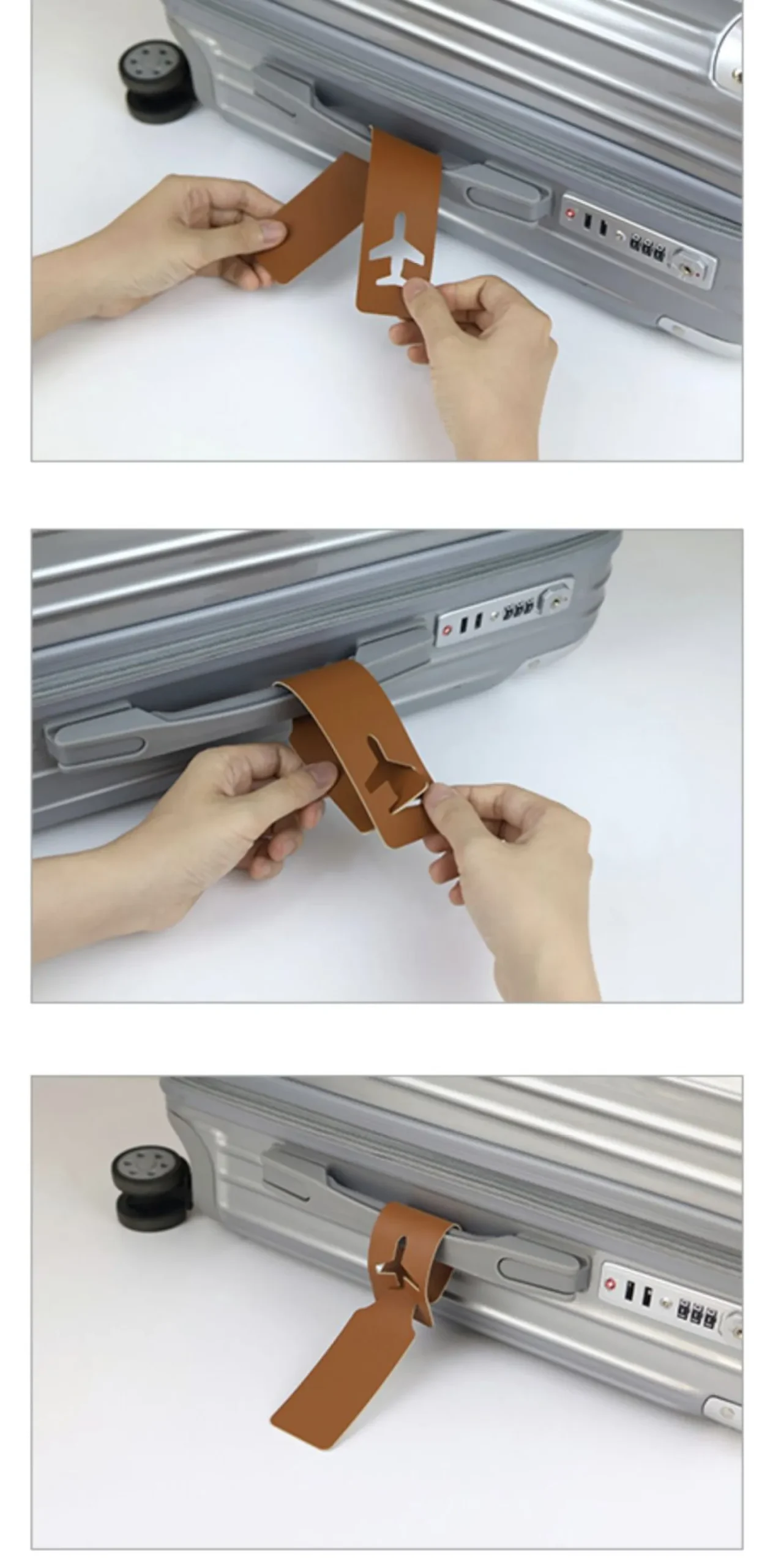 Plane Vegan Leather Luggage Tag