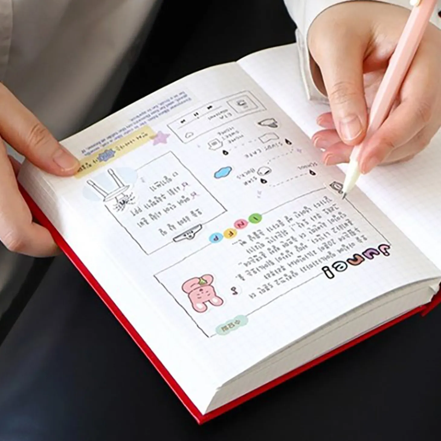 Prism B6 280p Hardcover Grid Notebook v3