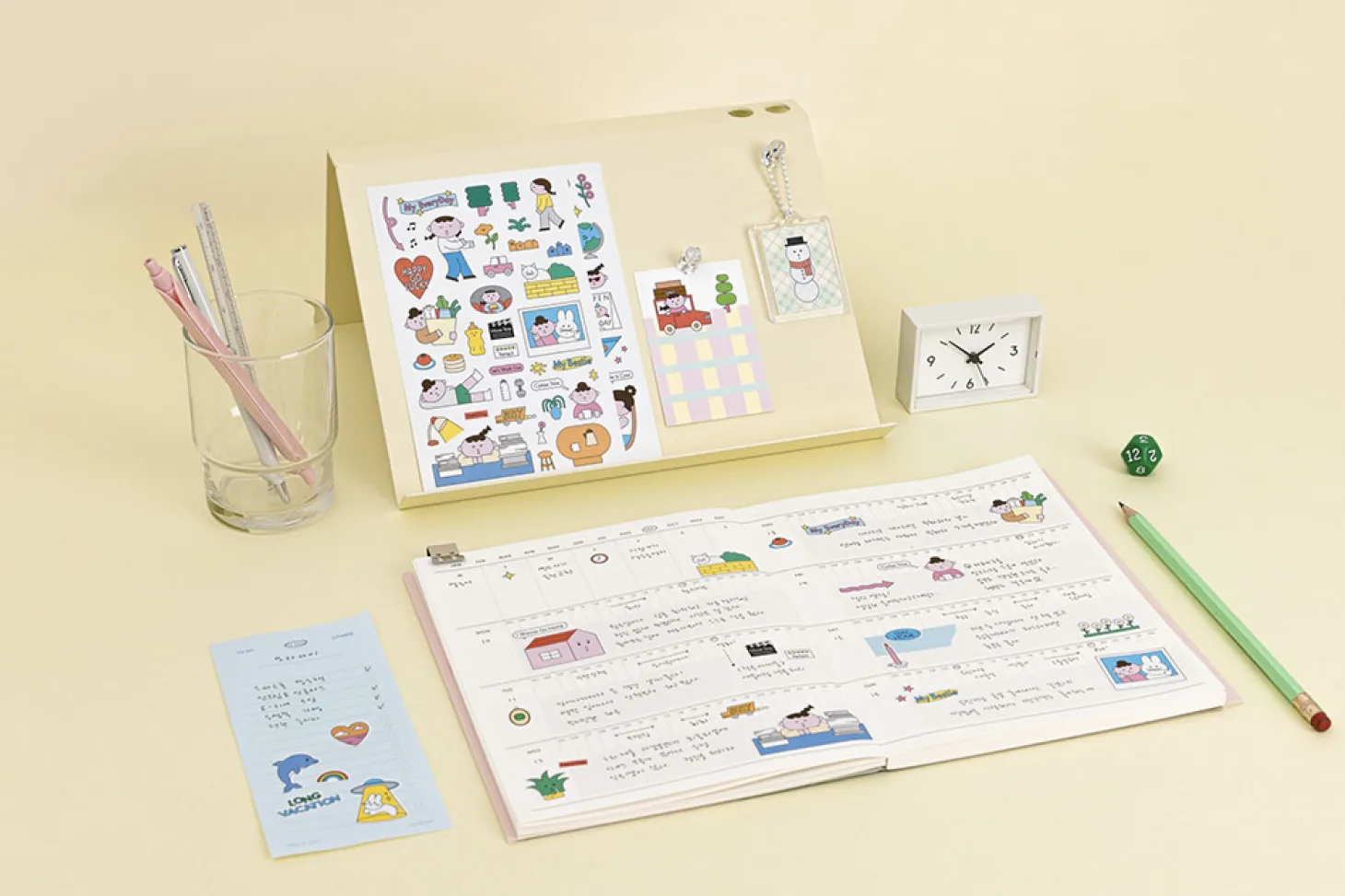 4ps Palette Illustration Sticker Set