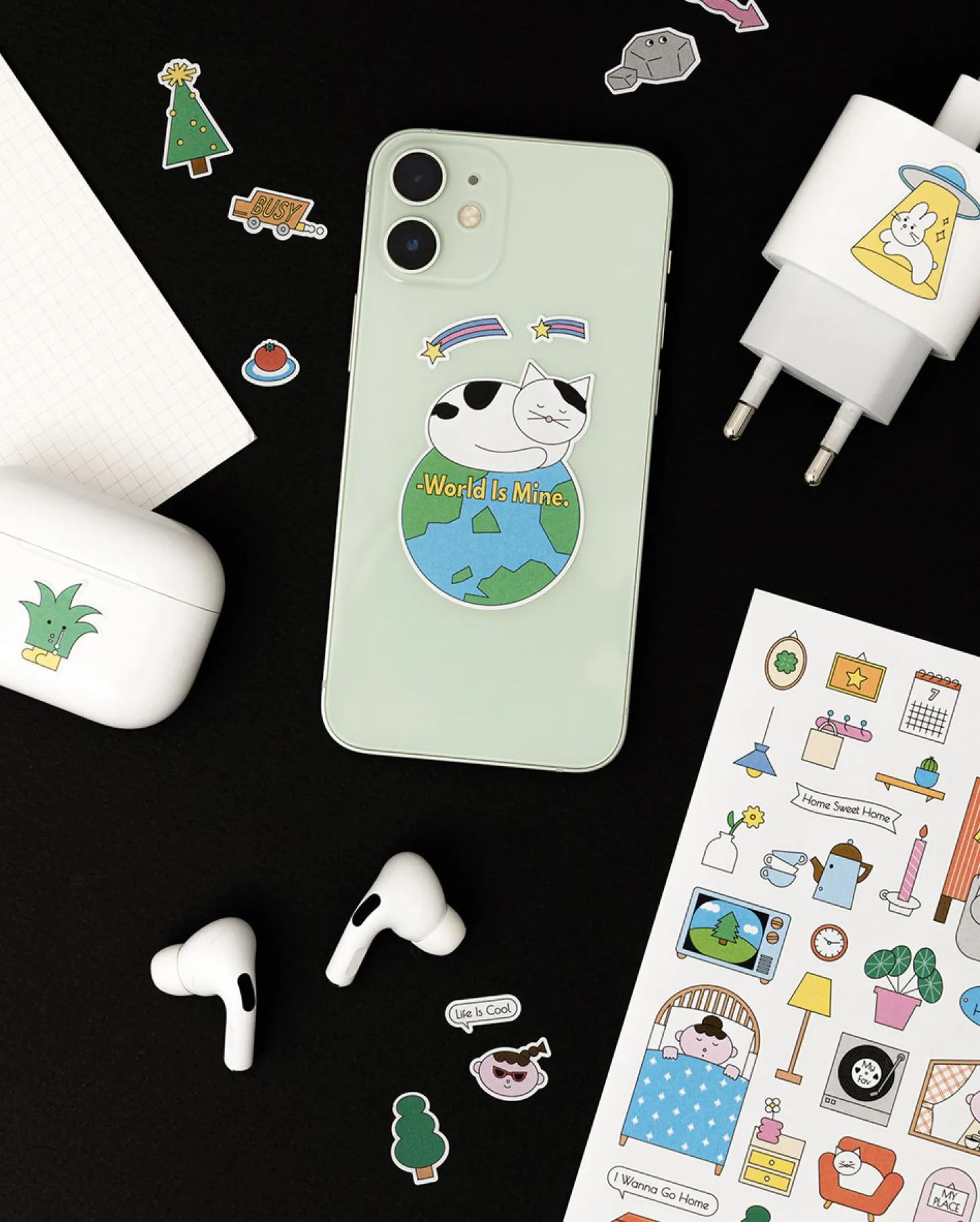 4ps Palette Illustration Sticker Set