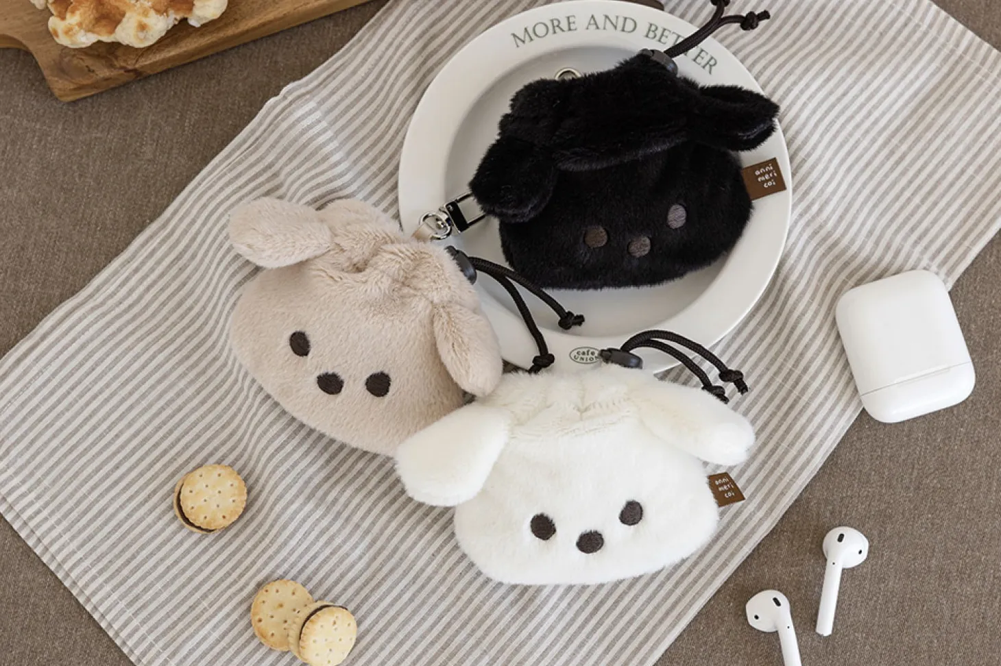Puppy Drawstring Pouch Key Ring