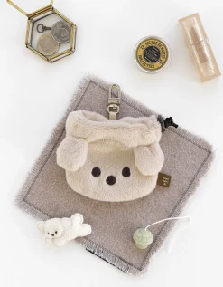 Puppy Drawstring Pouch Key Ring