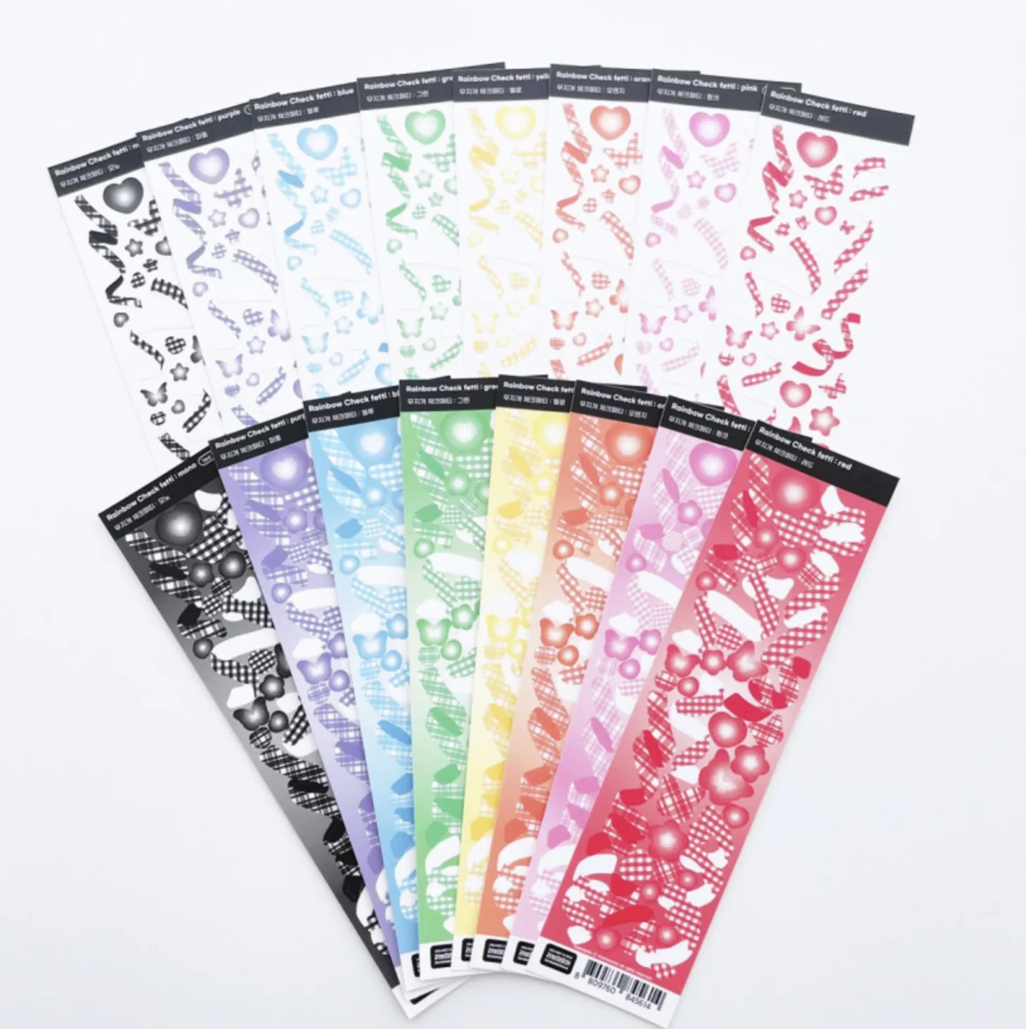 Rainbow Check Confetti Slim Sticker