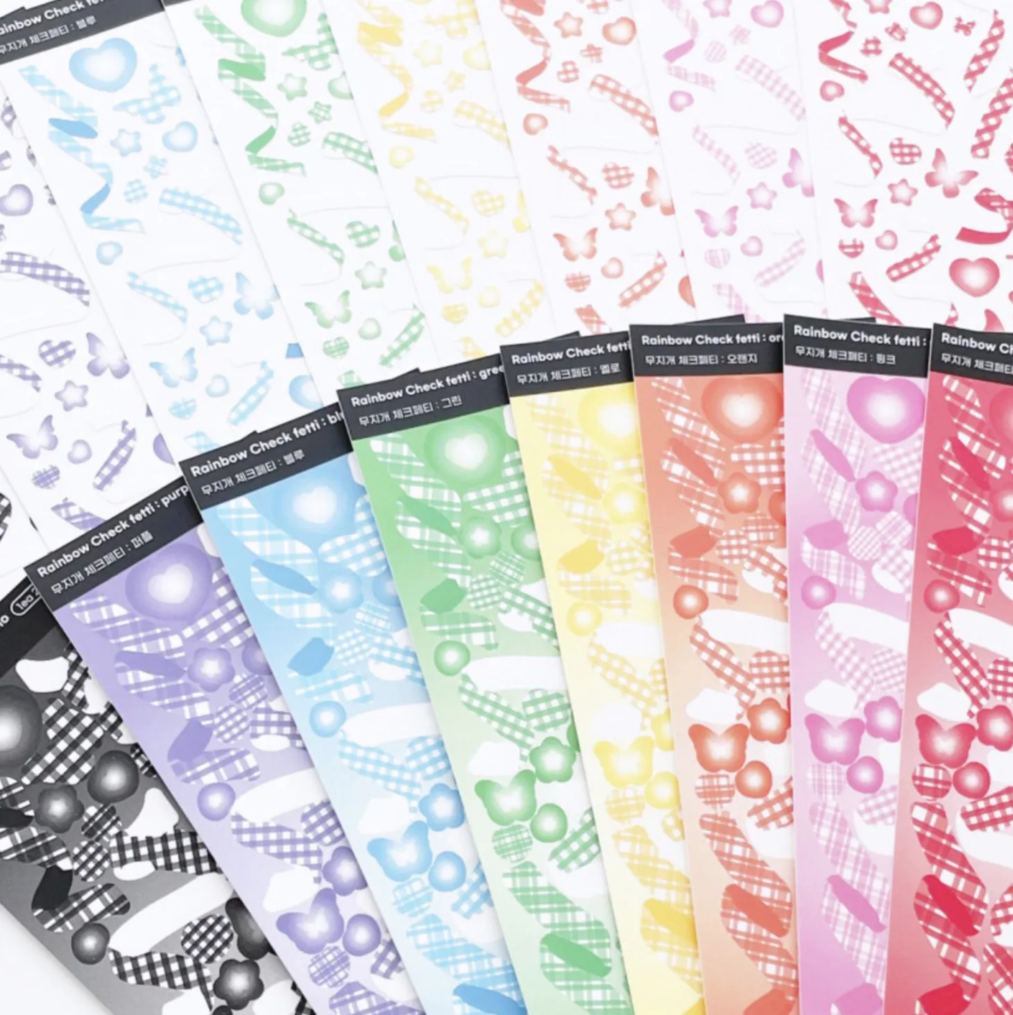 Rainbow Check Confetti Slim Sticker