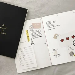 Red Stitched Weekly Planner