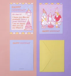 Retro Birthday Card & Envelope Set