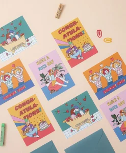 Retro Message Card & Envelope Set