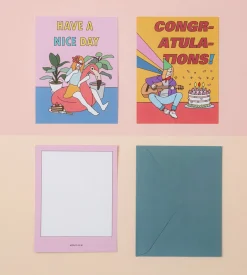 Retro Message Card & Envelope Set