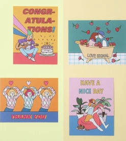 Retro Message Card & Envelope Set