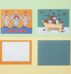 Retro Message Card & Envelope Set
