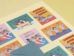 Retro Message Card & Envelope Set