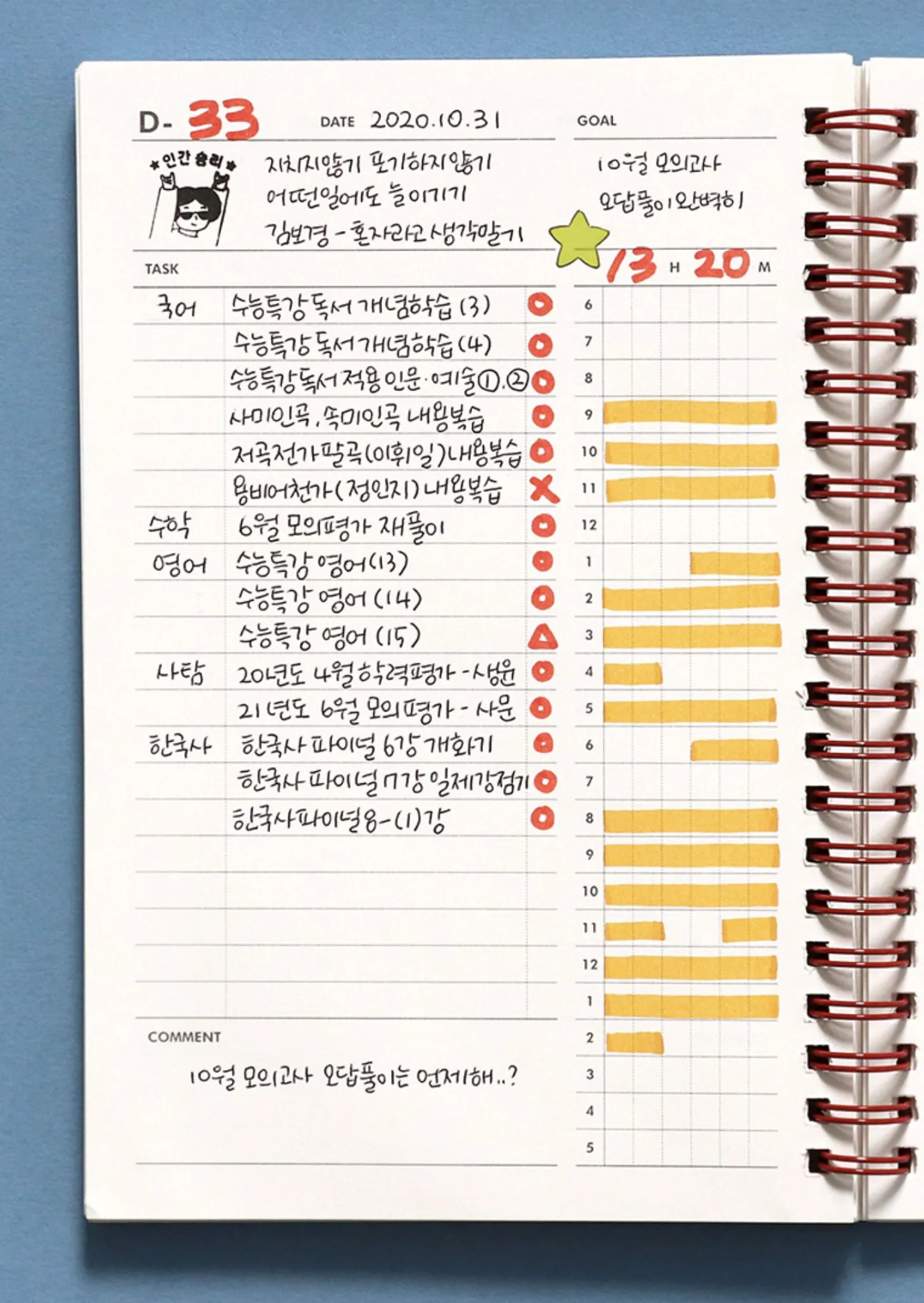 Retro Spiral Study Planner