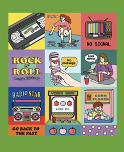 Retro Square Point Deco Sticker