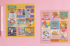 Retro Square Point Deco Sticker